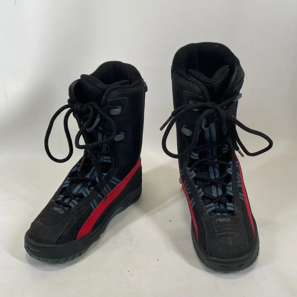 K2 Striker Kids Snowboard Boots Black Red Lace Up Size 4 Kids EUR 35 CM 22.5